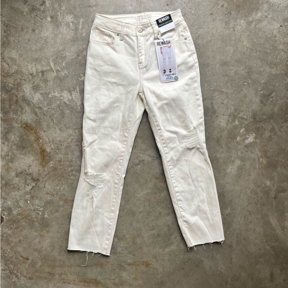 Distressed REWASHED jeans size 1/25 white/cream women’s jeans NWT